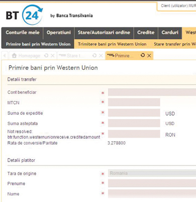 Trimiteți bani online | Transfer de bani online | Western Union RO